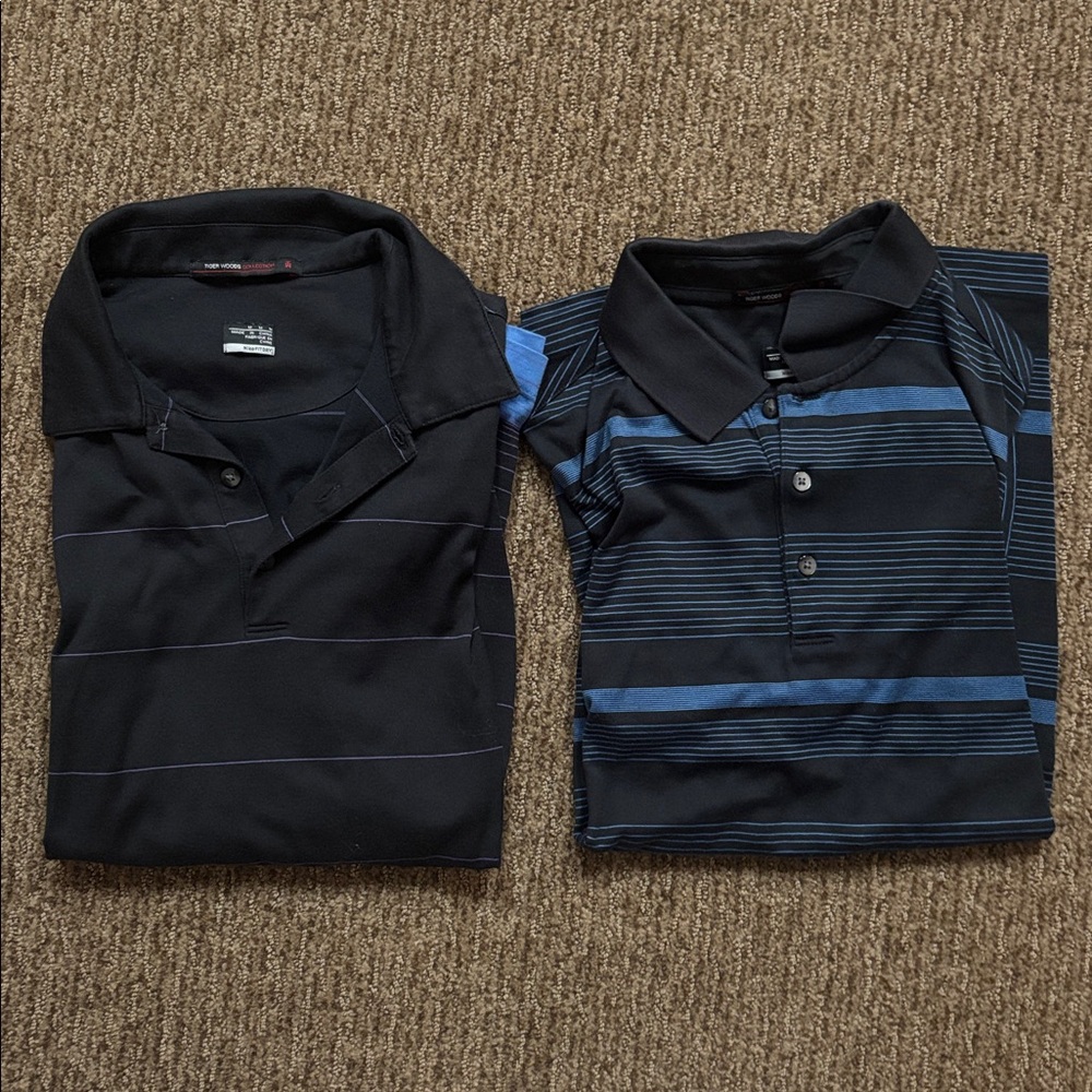 2 Men’s Medium Tiger Woods Golf Shirt Nike